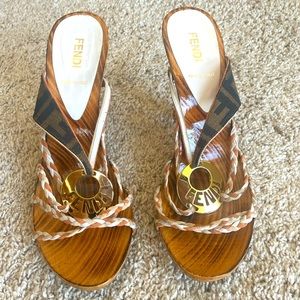 FENDI heels. Made in Italy. genuine leather strap.